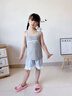 莫代爾兒童睡衣兩件套夏季吊帶長(cháng)褲公主風(fēng)甜美2025新款女童家居服 藍色格子#【吊帶+短褲】 120 【12碼】120-130CM 45-55斤 曬單實(shí)拍圖