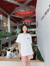 回力純棉t恤女2025新款夏季白色寬松隨性體恤上衣小個(gè)子顯瘦正肩短袖 曬單實(shí)拍圖