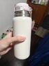 物生物（RELEA）保溫杯女士吸管水杯兒童杯子高顏值316不銹鋼學(xué)生上學(xué)便攜雙飲杯 云荔白【一杯三飲】500ml 曬單實(shí)拍圖