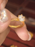 中鑫珠寶愛(ài)河璀璨黃金戒指白鉆鋯石六爪求婚戒指群鑲戒壁足金首飾女款 金重3.85克（11圈號） 曬單實(shí)拍圖