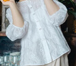 闊色（kuose）白色天絲刺繡薄襯衫襯衣女2025春夏季新款長(cháng)袖罩衫娃娃衫秋 白色 M 曬單實(shí)拍圖
