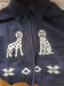 初語(yǔ)毛衣女2025秋季新款開衫外套斑點(diǎn)犬提花減齡藏青色復(fù)古針織衫 藏青預(yù)售10-11 L 曬單實(shí)拍圖