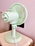KYODO 鯨美多電風(fēng)扇桌面床頭風(fēng)扇帶夾子電風(fēng)扇小型學(xué)生宿舍辦公室家用桌面床頭靜音充電電扇臺式夾式風(fēng)扇 淺綠色夾扇【升級五葉款】 1.3米線(xiàn) 曬單實(shí)拍圖
