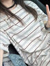 佐敘美式復(fù)古撞色條紋短袖t恤女2025新款夏季寬松設(shè)計感半袖圓領(lǐng)上衣 灰色 L (106-125斤） 曬單實拍圖