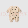 巴厘小豬嬰兒連體衣冬季夾棉保暖新生兒哈衣爬服冬天寶寶睡覺(jué)衣服 杏底香蕉 73cm 曬單實(shí)拍圖
