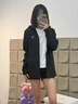 安踏（ANTA）外套女士冬季新款加絨防潑水女款運動(dòng)服連帽開(kāi)衫沖鋒夾克休閑上衣 基礎黑 L （175）【適合125-140斤】 曬單實(shí)拍圖