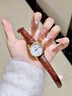 歐利時(shí)（OLEVS）瑞士認(rèn)證手表女士機(jī)械表全自動(dòng)簡(jiǎn)約小巧女表七夕情人節(jié)禮物送女友 OLEVS-6629女棕皮白面-免費(fèi)刻字 曬單實(shí)拍圖