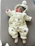 G.duck小黃鴨新生嬰幼兒羽絨服冬季連體衣0-1歲男女寶寶冬裝外出抱衣加 綠奇鼠羽絨 贈送手腳套 80cm 曬單實(shí)拍圖