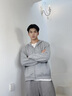 真維斯（Jeanswest）男士開(kāi)衫衛(wèi)衣套裝春秋款重磅寬松拉鏈連帽灰色夾克外套休閑直筒褲 麻灰(純色) 常規(guī) XL (180) (不起球不掉色) 曬單實(shí)拍圖