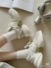 NINE WEST/玖熙厚底休閑鞋撞色老爹鞋懸浮底小白鞋 NP365017EK 白/海帶綠36 曬單實拍圖