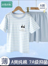 冰雪木棉兒童夏季純棉短袖短褲兩件套裝A類家居服青少年空調(diào)服 曬單實拍圖