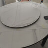 豐舍 餐桌 可變圓桌伸縮折疊實木巖板餐桌椅組合現代輕奢餐桌餐廳飯桌 黑白色-雪山白巖板-101皮椅 【1.35米】 一桌6椅 曬單實拍圖