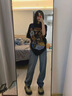 MJ STYLE牛仔褲女2025夏季新款高腰窄版顯瘦百搭復(fù)古藍(lán)直筒闊腿褲 藍(lán)色 M 曬單實(shí)拍圖