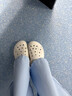 貝雅云彩 CORCS CROCS 洞洞鞋厚底戶外休閑涼鞋包頭沙灘鞋女鞋 骨白色厚底貝雅 39-40 = M7W9 曬單實拍圖