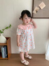 G.DUCKKIDS小黃鴨童裝女童連衣裙夏季2024兒童裙子寶寶周歲禮服生日公主裙夏 紅色 90 建議1~2歲【 80-90cm】 曬單實(shí)拍圖