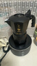 比樂蒂（Bialetti）摩卡壺 手沖意式咖啡壺意大利進口黑金雙閥特濃戶外滴濾壺 黑金2杯份+摩登黑電陶爐 100ml 曬單實拍圖