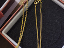 周生生  足金側身黃金項鏈素鏈 古巴鏈男女款 09533N計價(jià) 45厘米 - 5.52克(含工費130元) 曬單實(shí)拍圖