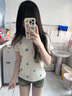 LDBE斜肩辣妹短袖t恤女夏季2025年新款顯瘦慵懶松弛感半袖上衣純欲風(fēng) 白色 M 【80-100斤】 曬單實(shí)拍圖