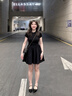 蠻丂法式赫本風(fēng)黑色連衣裙子女夏季2025新款小個子小黑裙收腰顯瘦短裙 法式小黑裙XL 曬單實拍圖