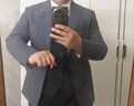 威可多（VICUTU）【小藍(lán)西plus】男士西服上衣舒彈易打理外套新郎結(jié)婚禮服 上衣180B或褲子87B 上衣 曬單實(shí)拍圖