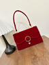 CADUNI KAISER包包女包紅色新娘婚包輕奢手提單肩斜挎生日禮物高級感送女友老婆 【酒紅色】實(shí)用走心 品牌小眾百搭時(shí)尚高端氣質(zhì) 曬單實(shí)拍圖