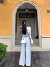 微光里韓系高級感露肩休閑套裝女夏季時尚寬松顯瘦短袖闊腿褲運動兩件套 韓系運動套裝灰色M碼80-110斤 曬單實拍圖
