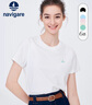 Navigare意大利小帆船短袖T恤衫女夏季圓領(lǐng)百搭體恤衫修身短款基礎款上衣 科技白 XL 曬單實(shí)拍圖