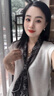 啄木鳥(niǎo)長(zhǎng)條小絲巾女春秋夏季黑色護(hù)頸圍脖子搭配襯衫飄帶絲帶腰帶薄圍巾 腰果三角大斜角-黑 曬單實(shí)拍圖
