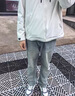 OLJ輕奢品牌男裝秋季美式高街復(fù)古做舊潑墨水洗寬松直筒闊腿牛仔褲男 藍(lán)色 28 [體重95-110斤] 曬單實(shí)拍圖