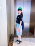 WVD國際品牌女童牛仔短褲2025夏裝韓版涂鴉五分褲中大童個性時髦中褲 彩字母涂鴉牛仔中褲 M 160c 曬單實拍圖