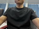 布先生時(shí)尚撞色圓領(lǐng)短袖T恤男夏季下擺開(kāi)衩設(shè)計(jì)涼爽透氣上衣ET16197 鋼琴黑 L (175) 曬單實(shí)拍圖