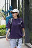 LAZY DAY TREND戶外防曬吸汗速干運動T恤男夏季輕薄款涼感抗菌撞色訓練健身短袖 凝夜紫 L 曬單實拍圖