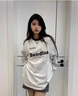 VEOX衛(wèi)衣女秋冬2025新款美式復(fù)古圓領(lǐng)設(shè)計感小眾學(xué)院風(fēng)無帽套頭上衣 白灰色【春秋薄款】 M 【建議85-105斤】 曬單實拍圖