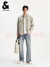 杰克·瓊斯（JACK&JONES）男裝秋季新款商務(wù)休閑通勤金屬logo寬松翻領(lǐng)襯衫外套2253O3005 C02倫敦霧 常規 L 曬單實(shí)拍圖
