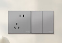 施耐德開(kāi)關(guān)插座面板 86型單開(kāi)超五類(lèi)電腦電視電源插座 皓呈系列薄霧灰色 中途開(kāi)關(guān) 曬單實(shí)拍圖
