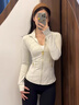 露露lulu Define立領(lǐng)夾克金拉鏈瑜伽服上衣健身服長(cháng)袖女修身外套 骨白-立領(lǐng)夾克 S 2碼/85-95斤 曬單實(shí)拍圖