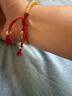 中國黃金（CHINA GOLD）黃金手鏈女碎碎金串珠紅繩盤纏足金手串結(jié)婚情人節(jié)禮物送女友老婆 盤纏手鏈 約5.4g【品牌禮盒】 曬單實拍圖