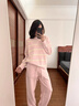 貓人（MiiOW）25新品女士睡衣女超柔軟秋冬保暖情侶款條紋半邊絨家居服可外穿 曬單實(shí)拍圖