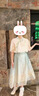 安妮優(yōu)兒馬面裙女童套裝春秋兒童中式漢服2025新款古風夏季女孩綠色 140 曬單實拍圖