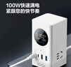公牛（BULL）智能數(shù)顯屏幕氮化鎵100W快充插座/桌面充電站插座抗電涌電競(jìng)USB立式小電艙 2C2A+3插孔總控開(kāi)關(guān) 曬單實(shí)拍圖