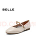 百麗（Belle）氣質(zhì)時(shí)裝瑪麗珍鞋女一字帶舒適單鞋B2511AQ5 米白色 39 (245mm) 曬單實(shí)拍圖