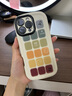 素洛適用蘋果16promax手機(jī)殼暈染彩色格子iPhone15pro高級(jí)感創(chuàng)意時(shí)尚14個(gè)性情侶泡芙殼13硅膠全包防摔 古董白-暈染幸運(yùn)格子 iPhone 16 Pro Max 曬單實(shí)拍圖