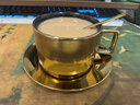 滿(mǎn)弓德國品質(zhì)咖啡杯一套感水杯套裝個(gè)性潮流馬克杯定制 美式咖啡杯（土豪金）+勺+木盤(pán) 曬單實(shí)拍圖