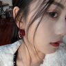 夢可飾春夏紅色夸張大珍珠耳釘女耳環(huán)小眾設(shè)計感2025新款洋氣獨特耳飾品 925銀針(紅色)氣質(zhì)大珍珠 曬單實拍圖