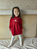 幼歌（YOUGE）嬰幼兒秋季新款純棉舒適柔軟毛衣裙女寶寶花邊領(lǐng)連衣裙紅色90 cm 曬單實(shí)拍圖