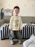 SNOOPY兒童春秋衛衣保暖舒適時(shí)尚男女童上衣  杏色 綠色繪畫(huà)  110    曬單實(shí)拍圖