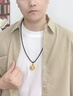 FUSSEM足金時來運轉(zhuǎn)男士黃金吊墜純金轉(zhuǎn)運珠平安扣黑金掛墜男款金飾禮物 時來運轉(zhuǎn)吊墜大號+福字金珠【噴砂款黑繩】約3g 曬單實拍圖