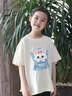 千丫丫兒童純棉杏色短袖t恤2025夏季韓版洋氣中大童男女童卡通貓咪半袖 杏色-背帶貓咪 140 cm 兒童尺碼推薦【50-56斤】 曬單實(shí)拍圖