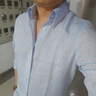 漢尼（HANY）【100亞麻】長(zhǎng)袖襯衫男休閑藍(lán)色舒適透氣商務(wù)高級(jí)感男士襯衣秋季 安科納輕霧藍(lán) 【大尖領(lǐng)暗扣】 40 曬單實(shí)拍圖