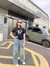 卡兔藍(lán)貓（KATULANMAO）女童闊腿褲春秋2024新款洋氣時(shí)髦兒童直筒褲韓版中大童牛仔褲休閑 藍(lán)色 160 曬單實(shí)拍圖